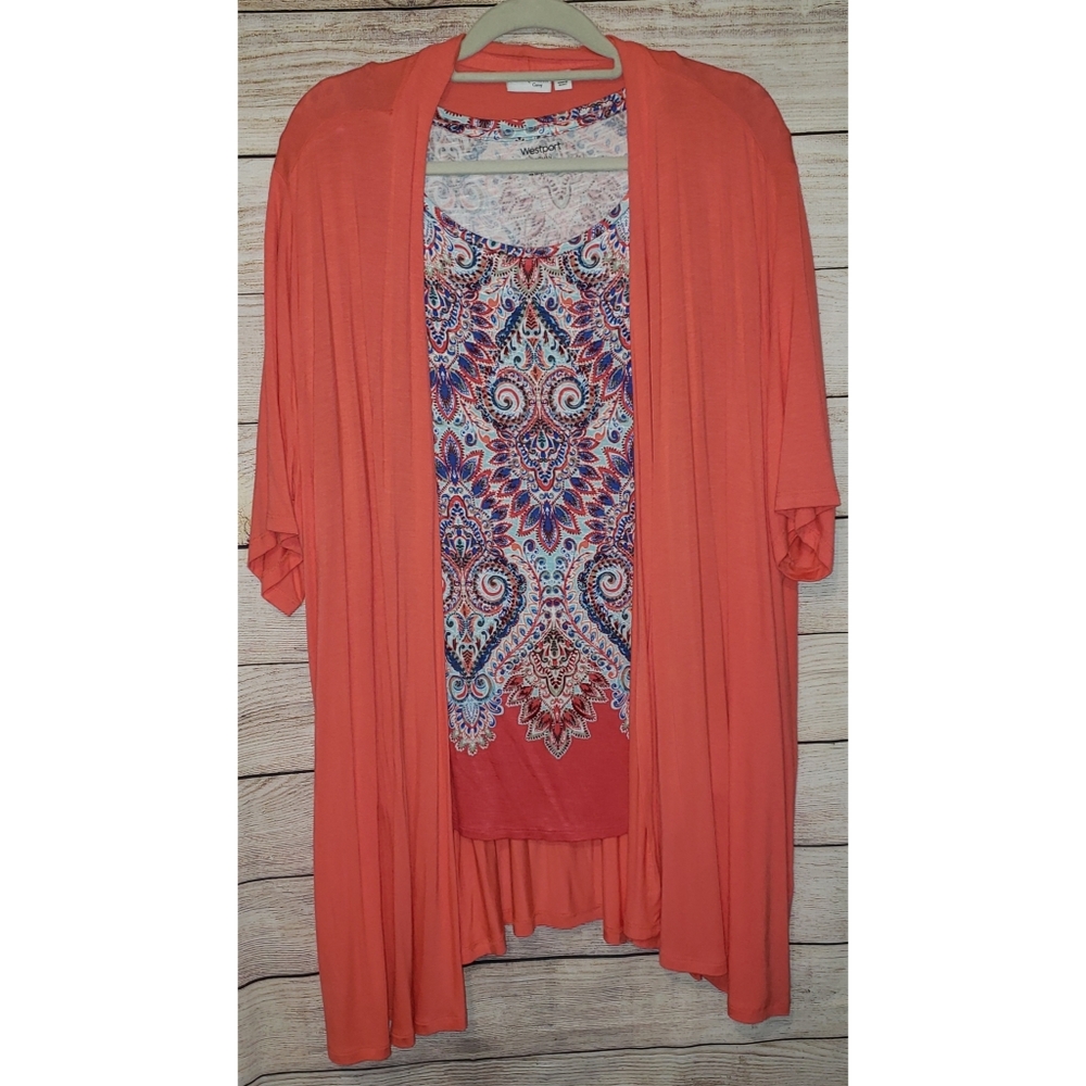 Matching Cardigan and Wesport Design Top 3X
